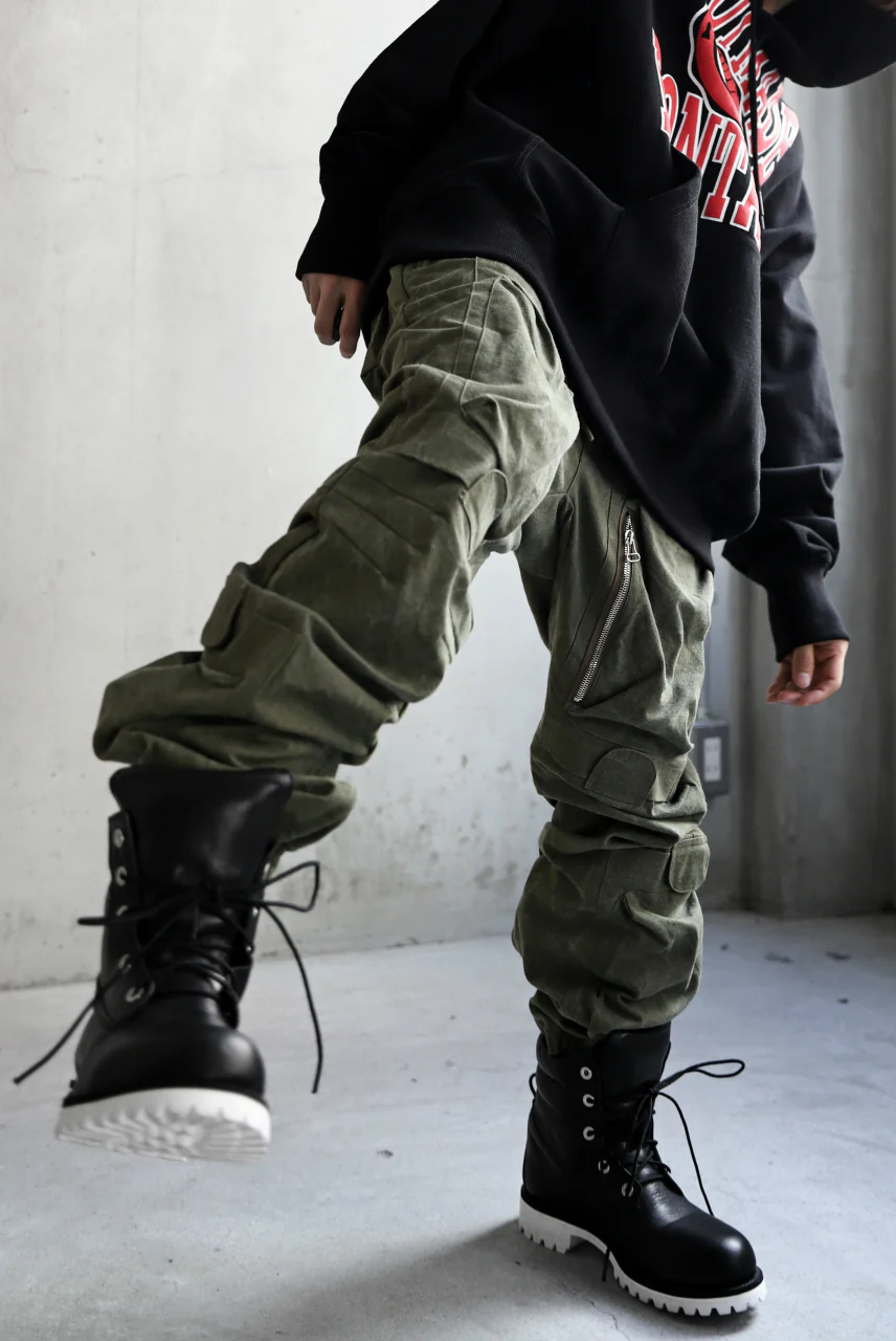 READYMADE CARGO PANTS (KHAKI GREEN #E) - Image 9