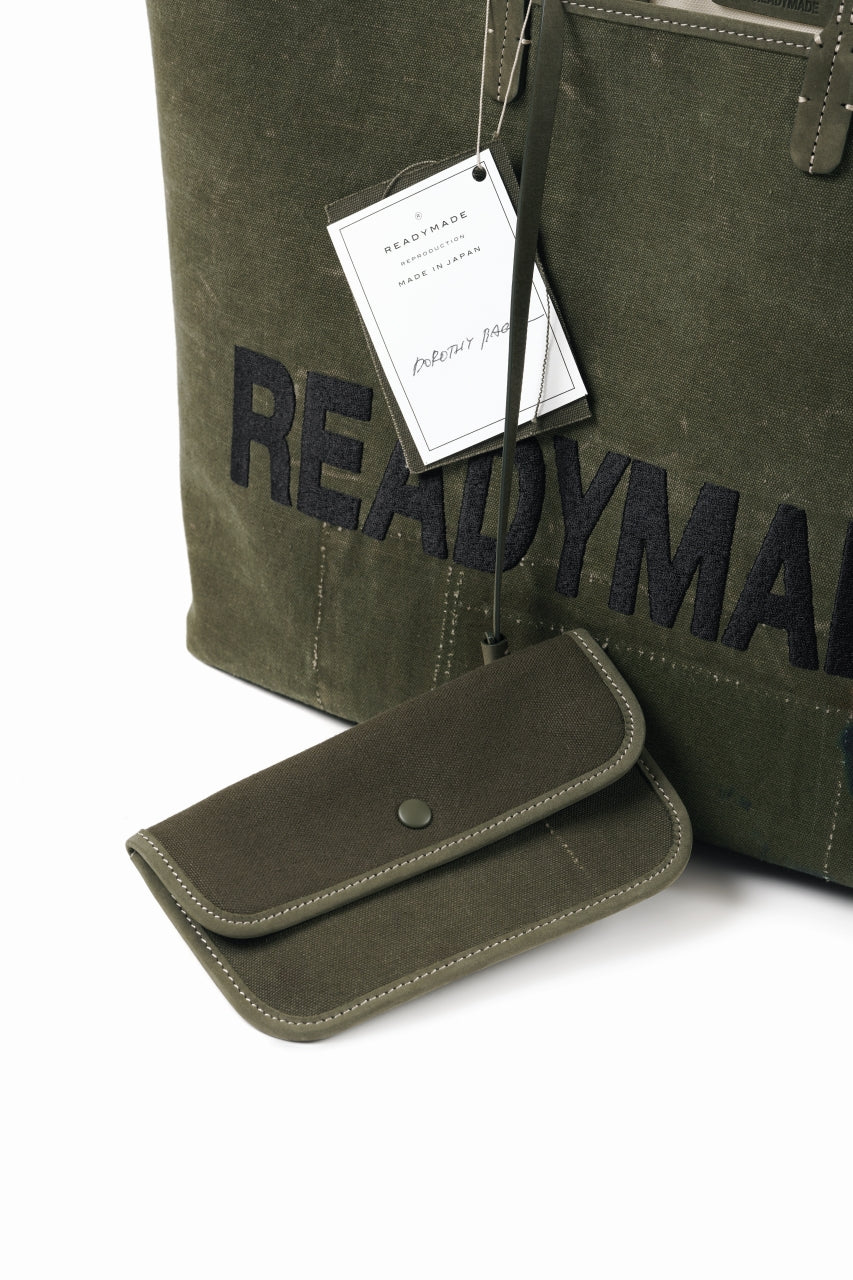 READYMADE DOROTHY BAG LARGE - Remade from Vintage Military Canvas (KHAKI) - Image 7