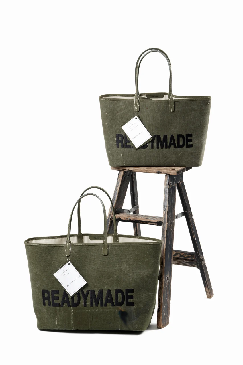 READYMADE DOROTHY BAG MEDIUM - Remade from Vintage Military Canvas (KHAKI) - Image 11