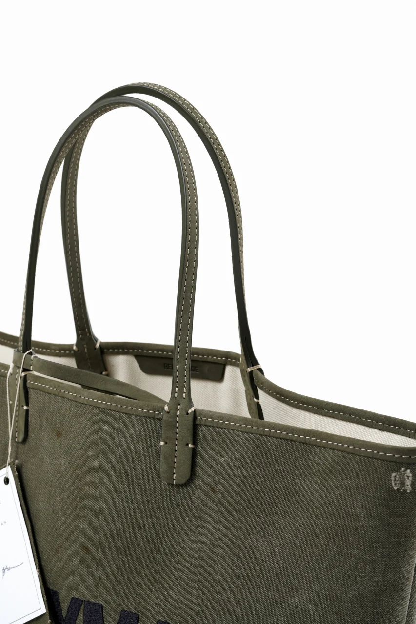 READYMADE DOROTHY BAG MEDIUM - Remade from Vintage Military Canvas (KHAKI) - Image 6