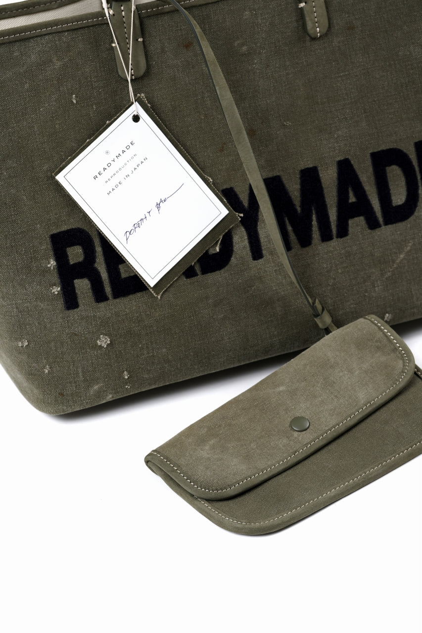 READYMADE DOROTHY BAG MEDIUM - Remade from Vintage Military Canvas (KHAKI) - Image 8