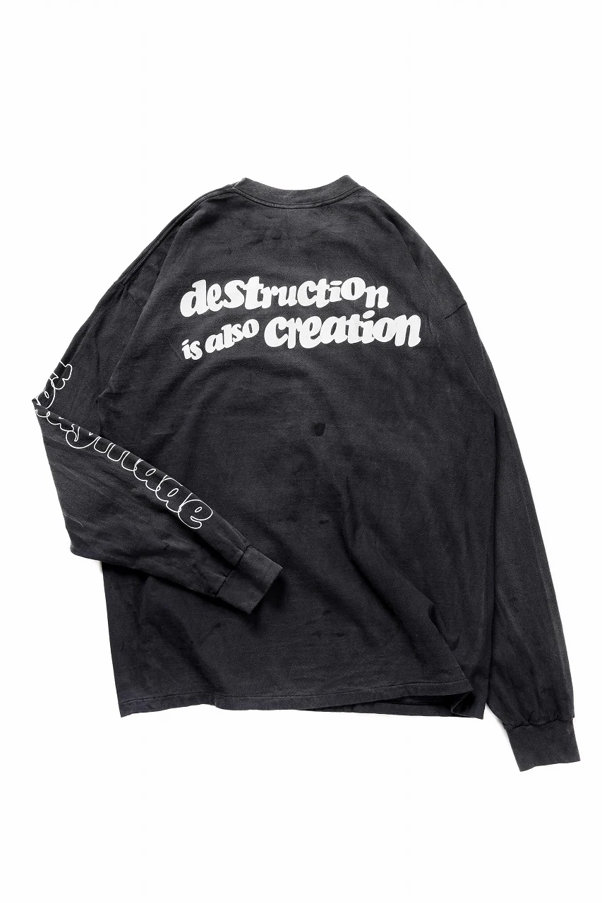 READYMADE L/S T-SHIRT DESTRUCTION (BLACK) - Image 3