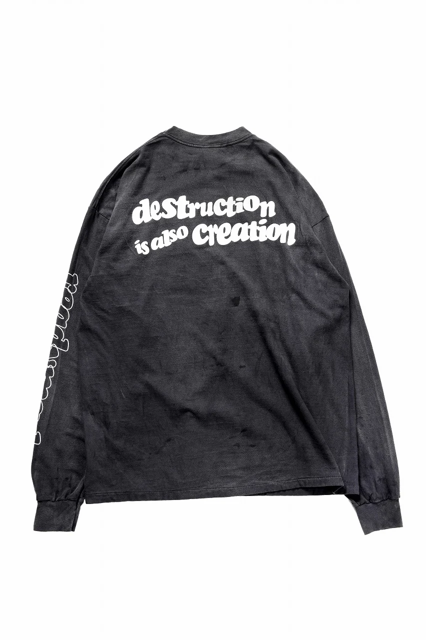 READYMADE L/S T-SHIRT DESTRUCTION (BLACK) - Image 5