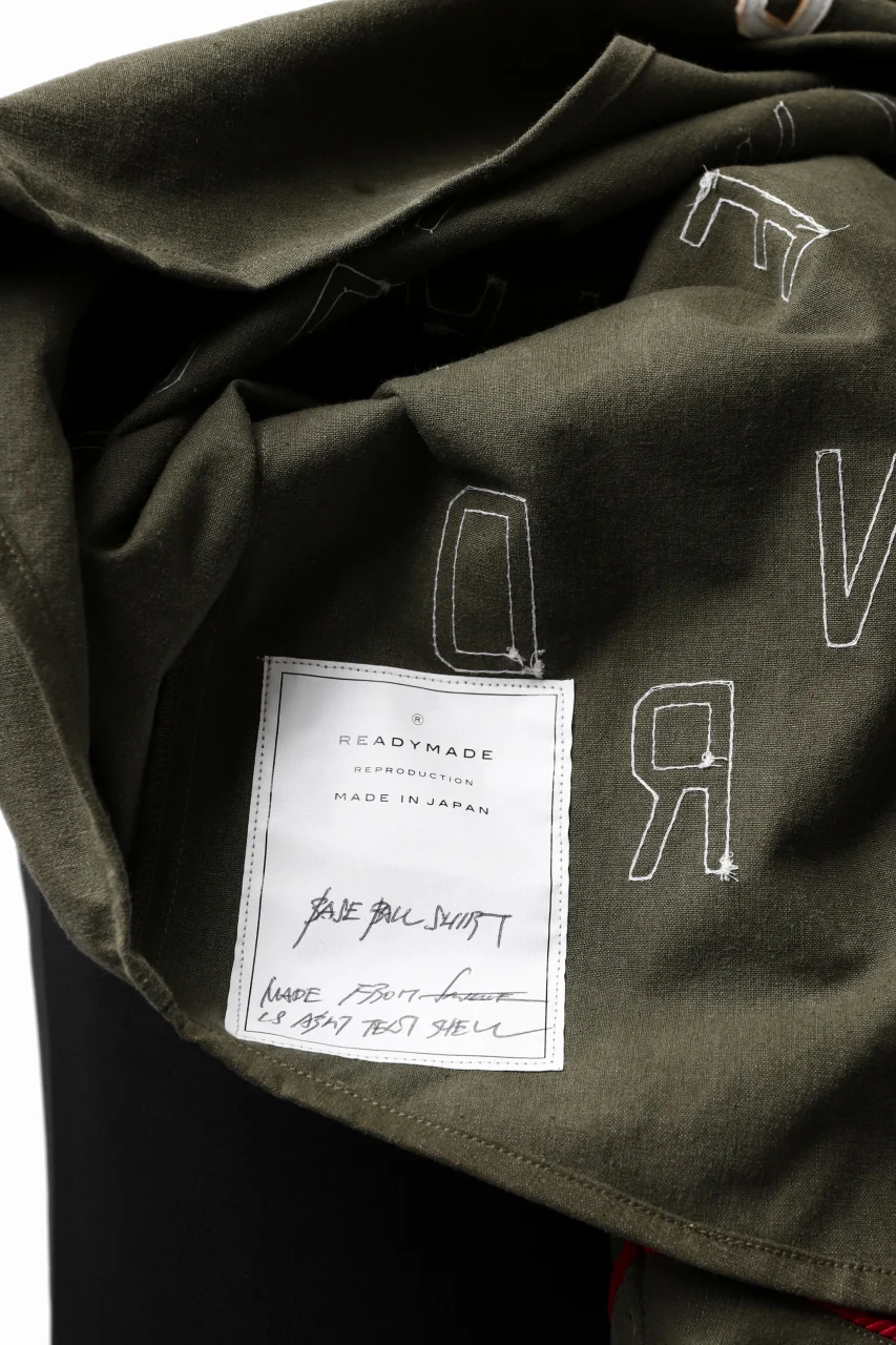 READYMADE MILITARY BASEBALL SHIRT (KHAKI GREEN #B) - Image 13