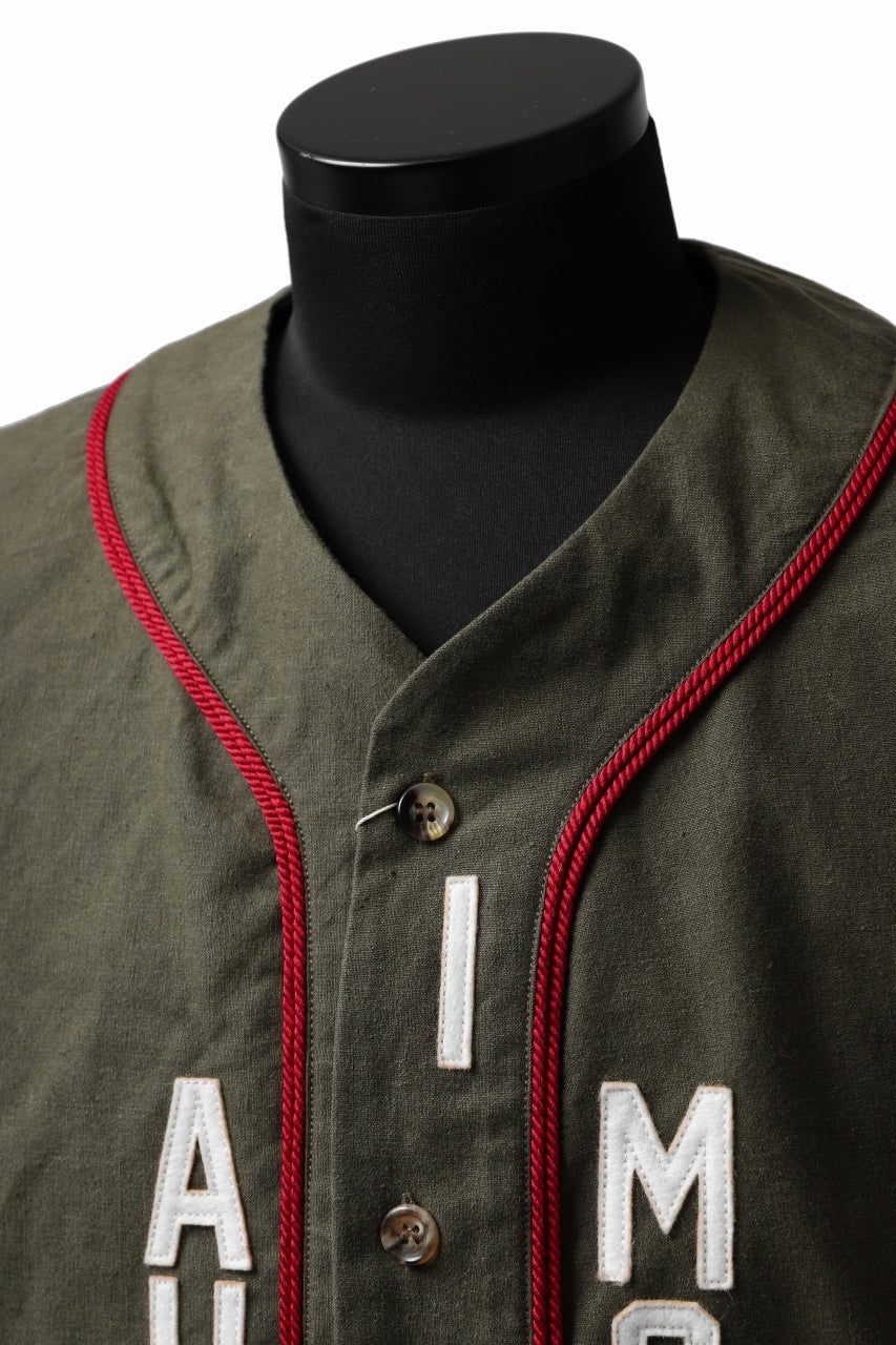 READYMADE MILITARY BASEBALL SHIRT (KHAKI GREEN #B) - Image 6
