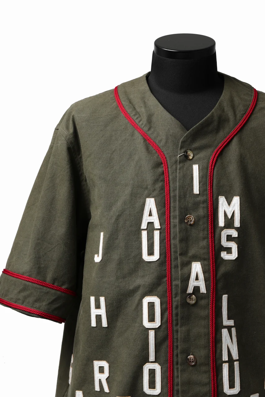 READYMADE MILITARY BASEBALL SHIRT (KHAKI GREEN #B) - Image 7