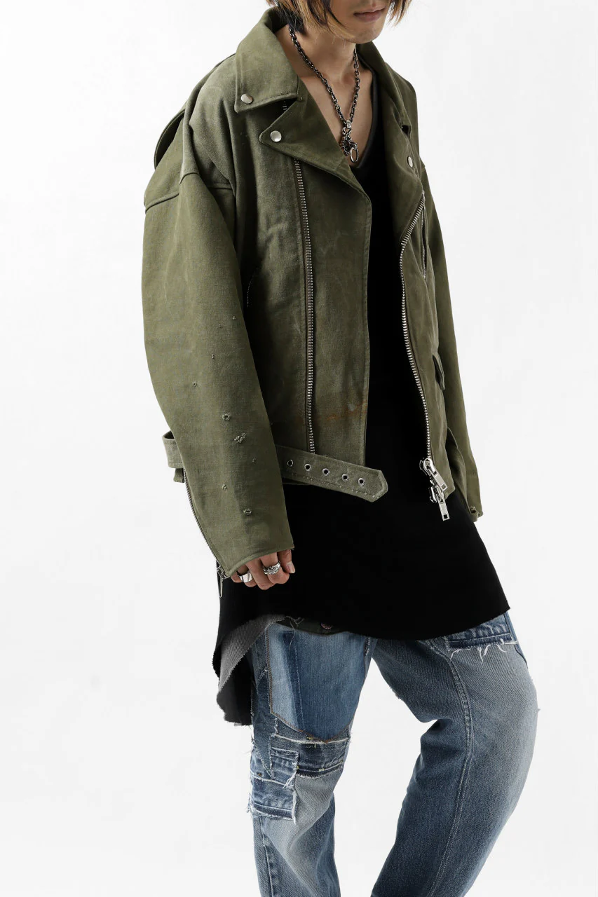 READYMADE MOTORCYCLE JACKET (GREEN #A) - Image 3