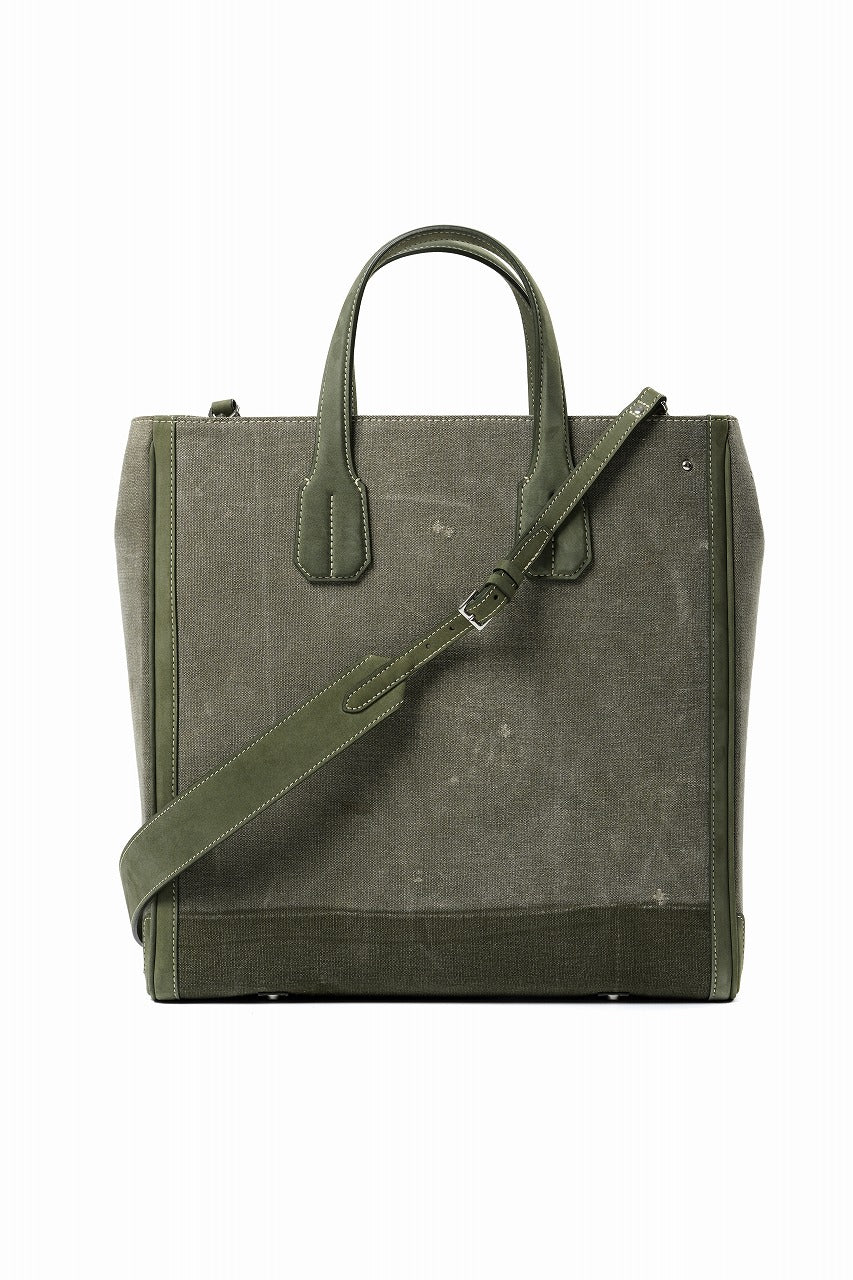 READYMADE PEGGY BAG NO LOGO - Remade from Vintage Military Canvas (KHAKI) - Image 3