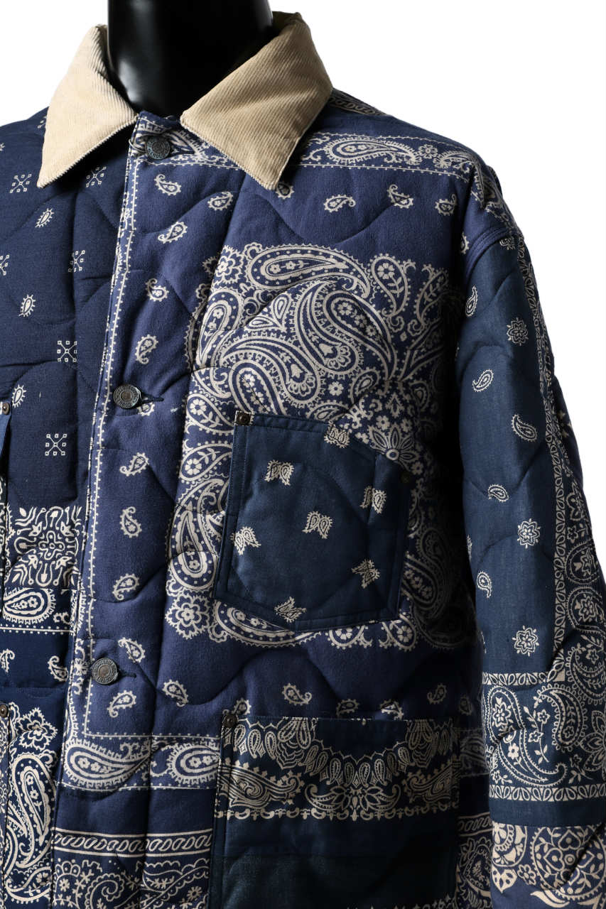 READYMADE QUILTED BANDANA BURN COAT (NAVY) - Image 13