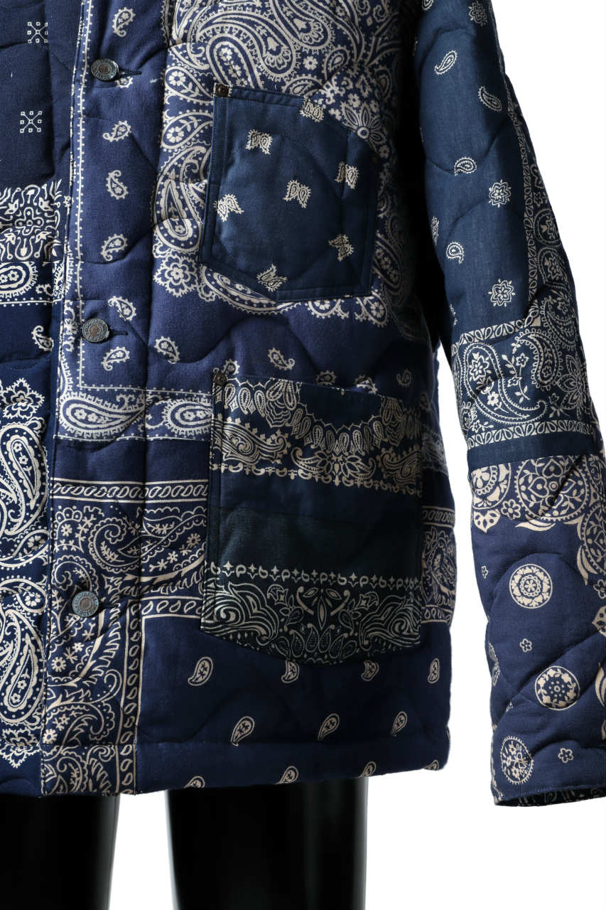 READYMADE QUILTED BANDANA BURN COAT (NAVY) - Image 14