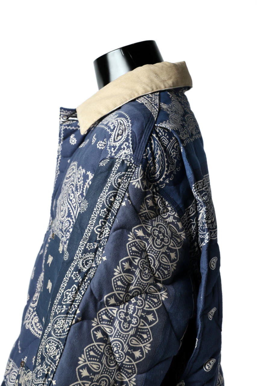 READYMADE QUILTED BANDANA BURN COAT (NAVY) - Image 15