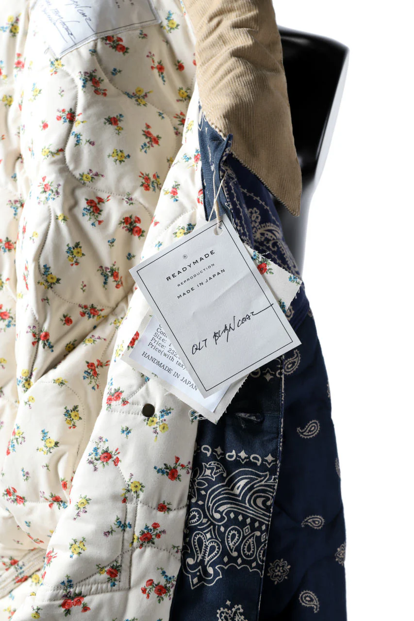 READYMADE QUILTED BANDANA BURN COAT (NAVY) - Image 24
