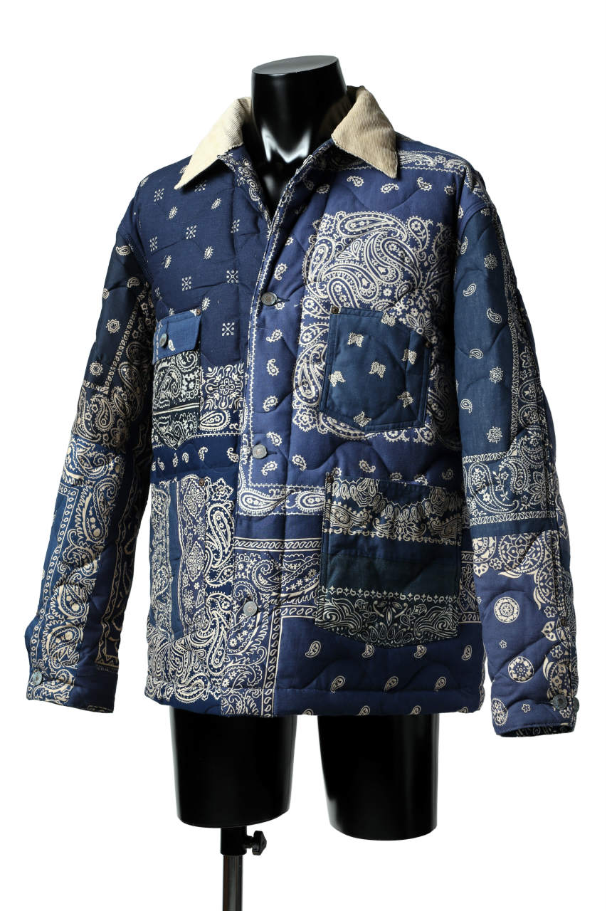 READYMADE QUILTED BANDANA BURN COAT (NAVY) - Image 3