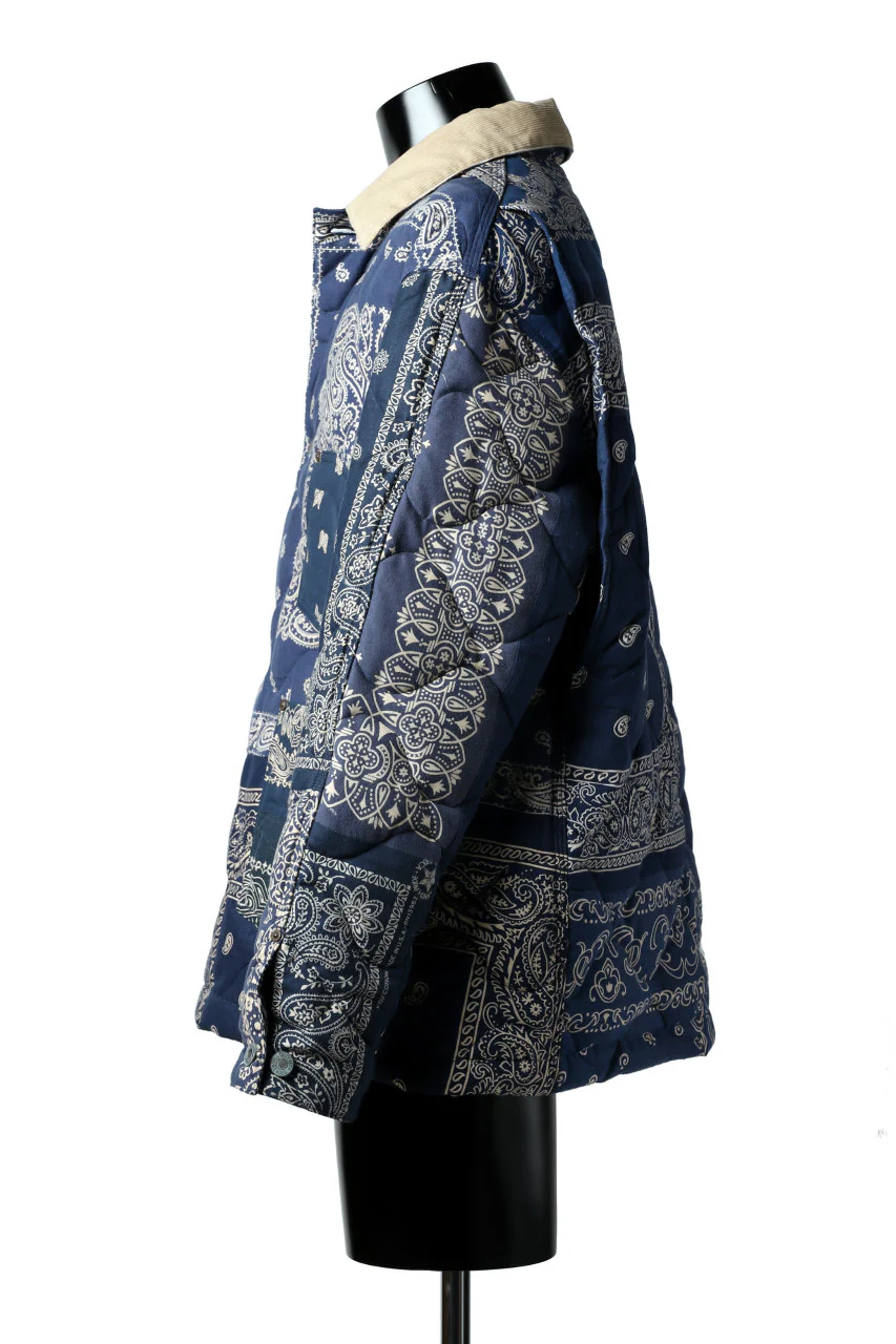 READYMADE QUILTED BANDANA BURN COAT (NAVY) - Image 4