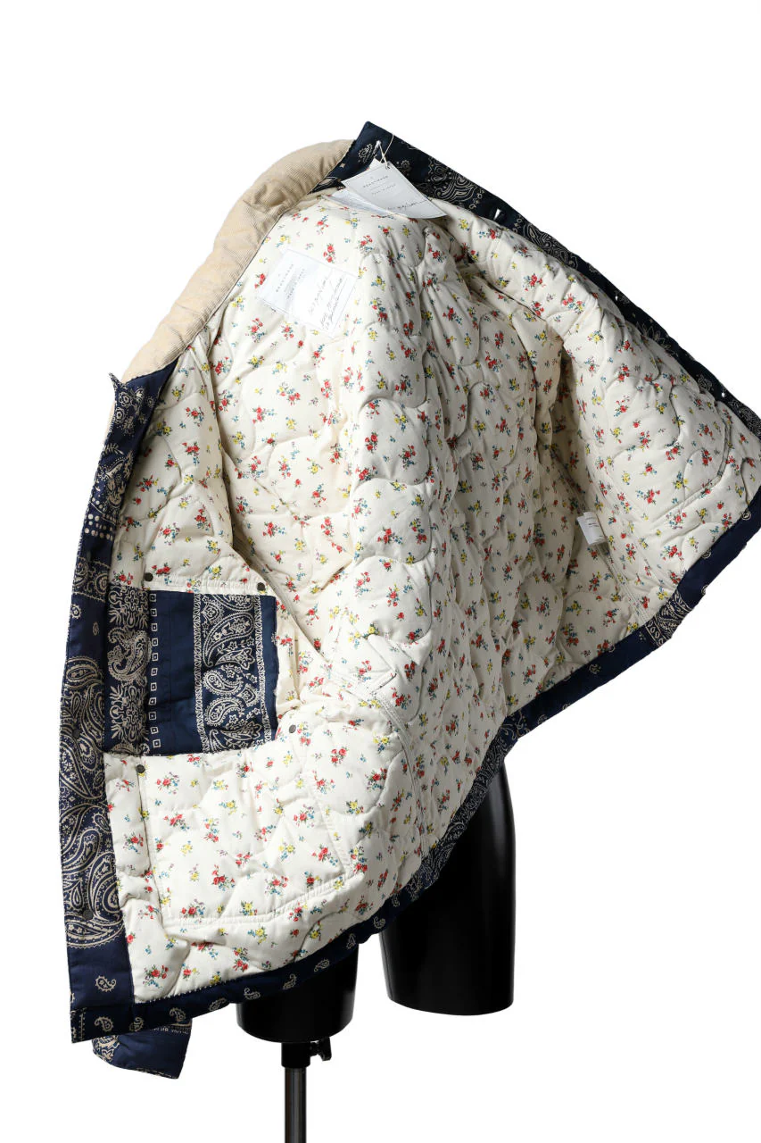 READYMADE QUILTED BANDANA BURN COAT (NAVY) - Image 6