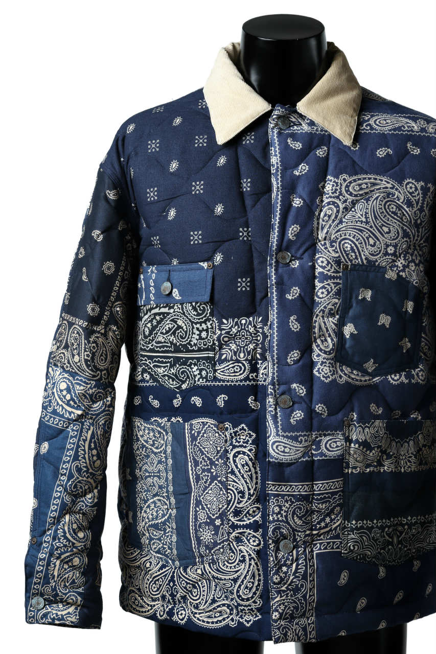 READYMADE QUILTED BANDANA BURN COAT (NAVY) - Image 7
