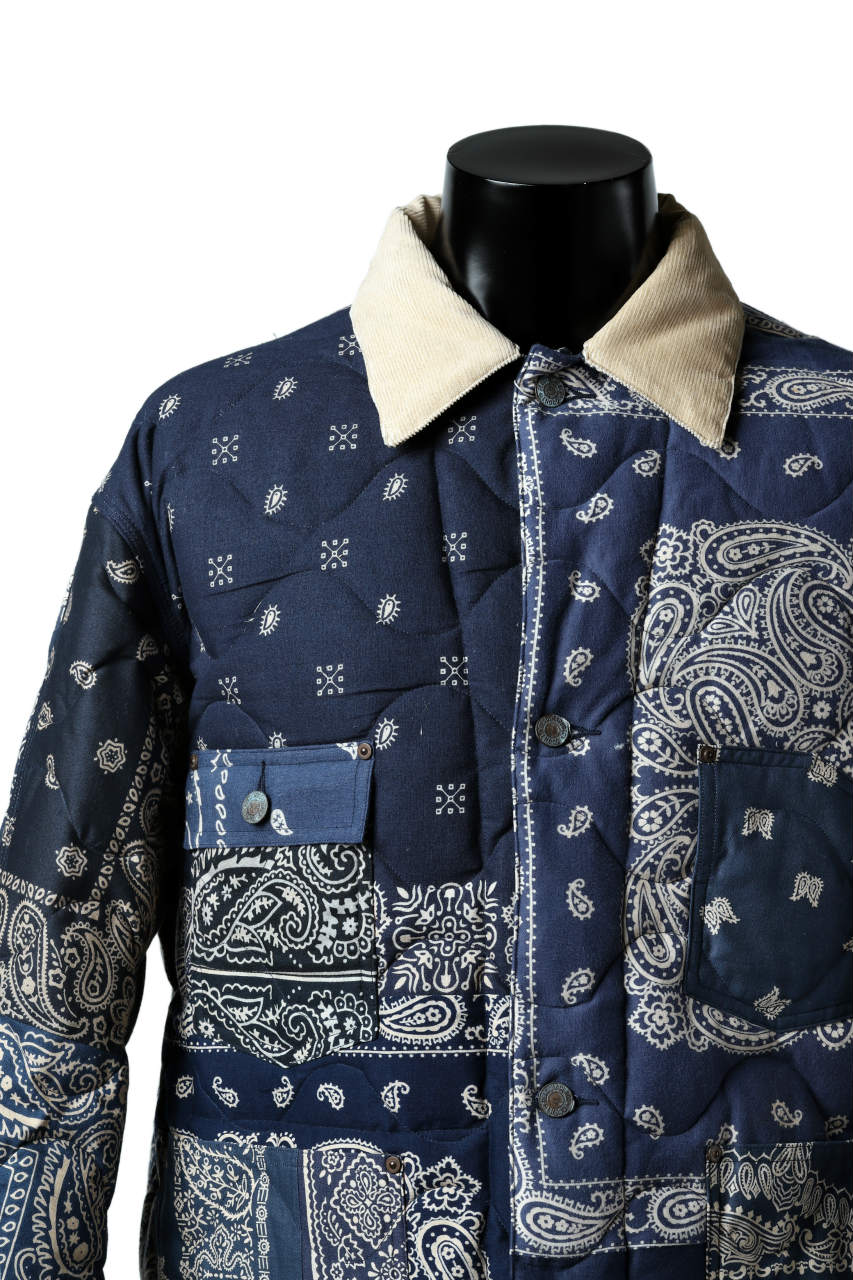 READYMADE QUILTED BANDANA BURN COAT (NAVY) - Image 8