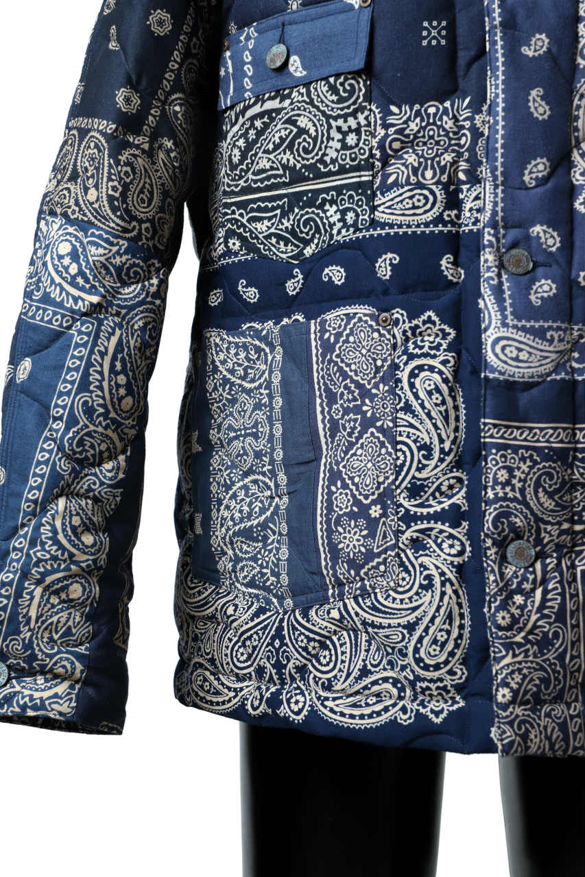 READYMADE QUILTED BANDANA BURN COAT (NAVY) - Image 9