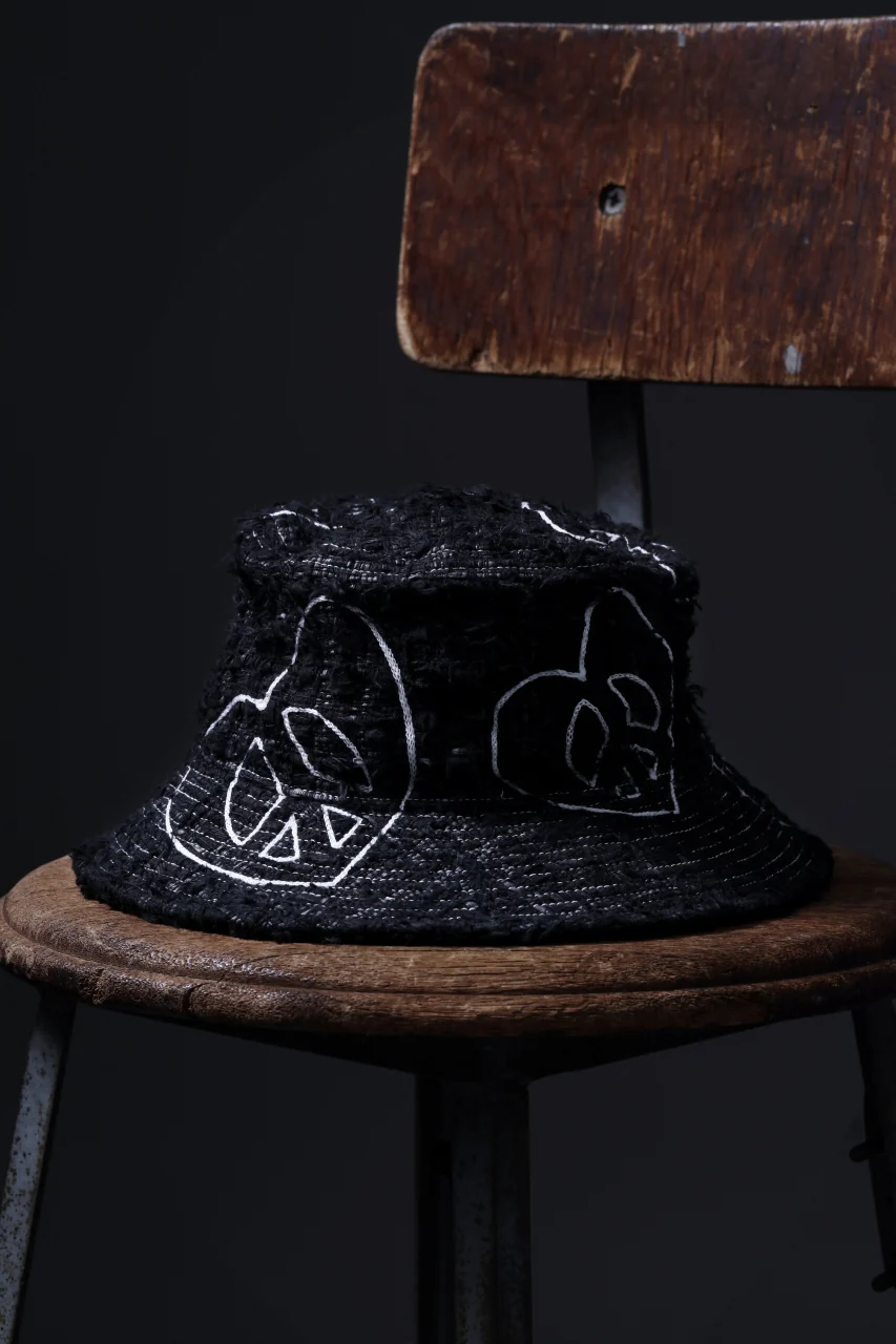 READYMADE TWEED BUCKET HAT (BLACK #A) - Image 7