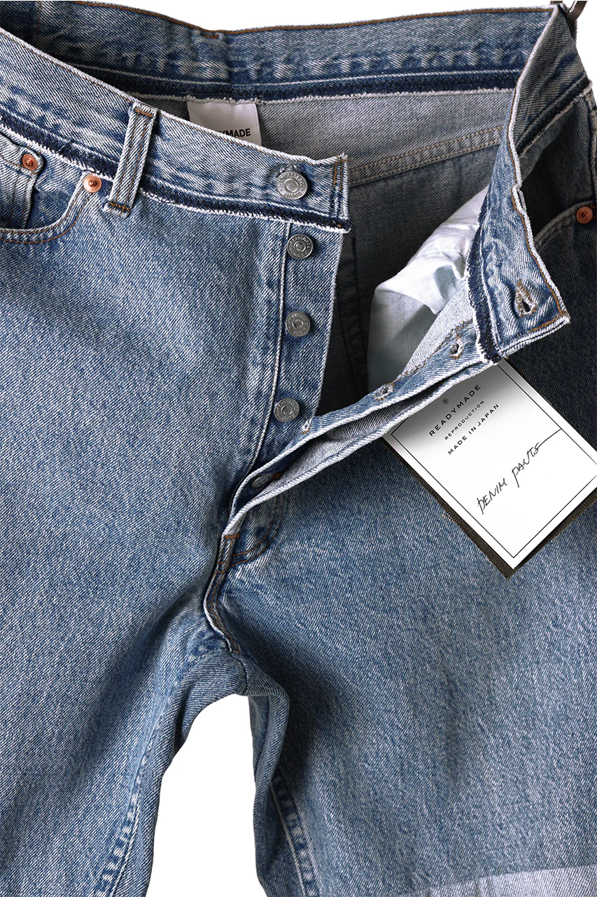 READYMADE WIDE FLARE DENIM PANTS / (BLUE #B) - Image 9