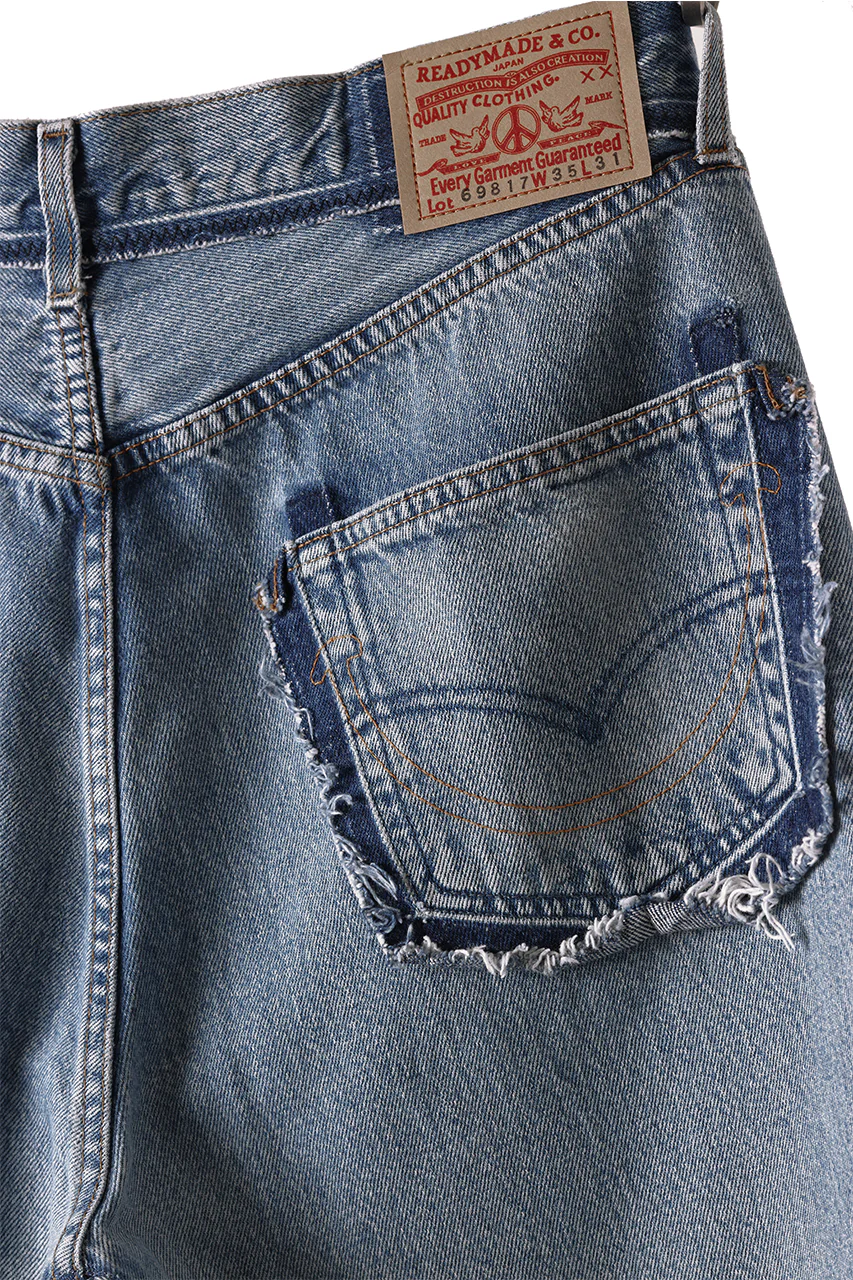 READYMADE WIDE FLARE DENIM PANTS / (BLUE #C) - Image 12