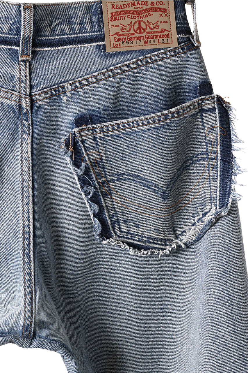 READYMADE WIDE FLARE DENIM PANTS / (BLUE #E) - Image 11