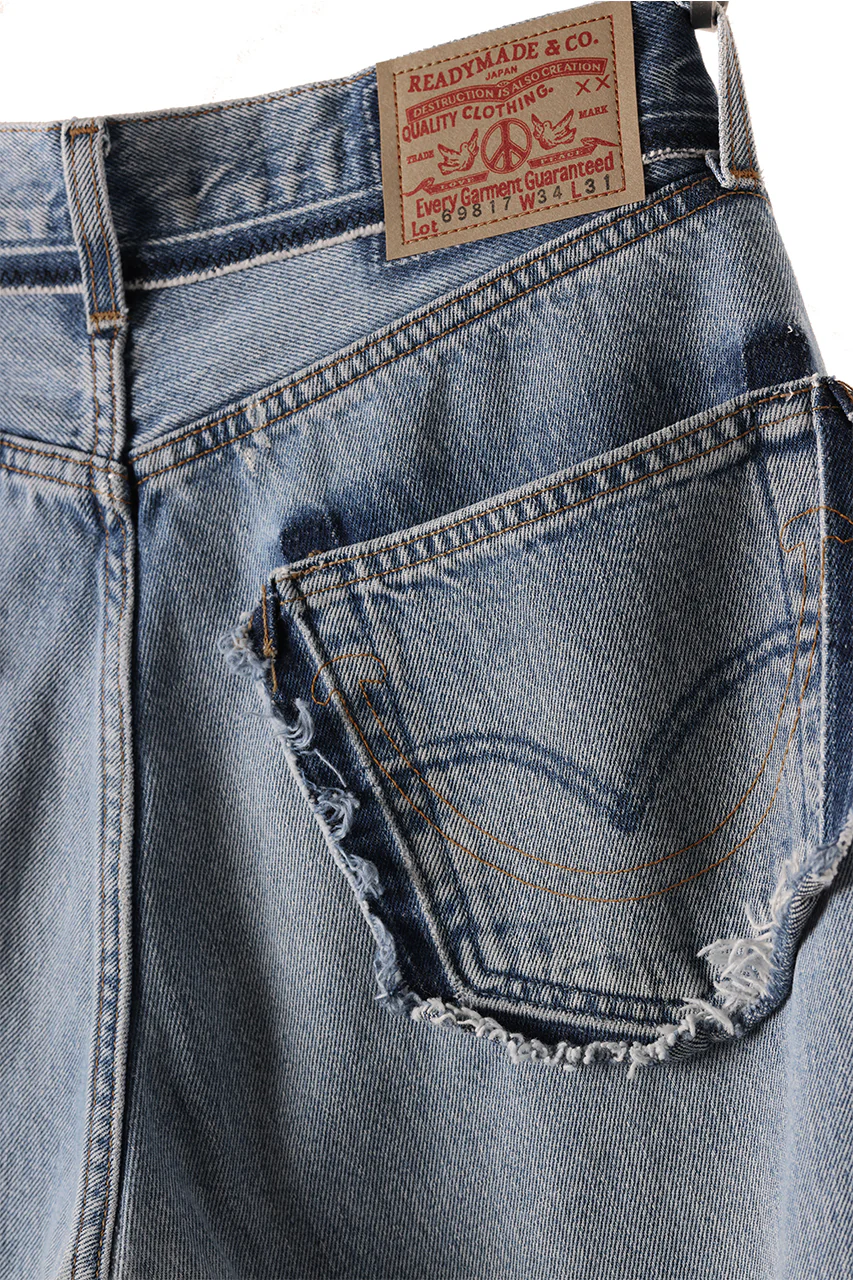 READYMADE WIDE FLARE DENIM PANTS / (BLUE #E) - Image 12