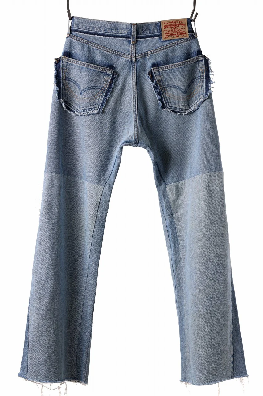 READYMADE WIDE FLARE DENIM PANTS / (BLUE #E) - Image 3