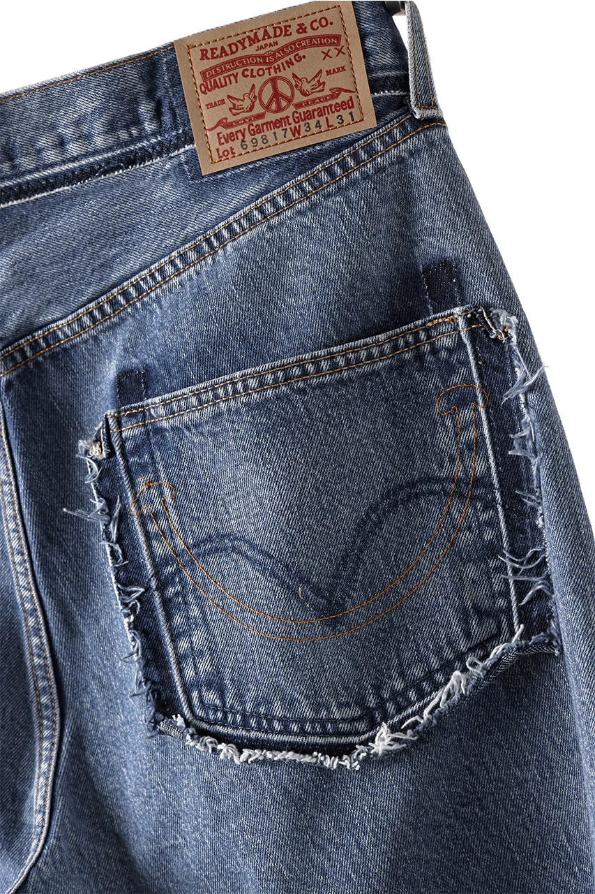 READYMADE WIDE FLARE DENIM PANTS / (BLUE #F) - Image 11