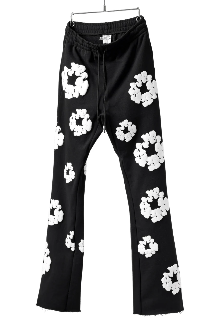 READYMADE x DENIM TEARS COTTON WREATH SWEAT FLARE PANTS (BLACK) - Image 2
