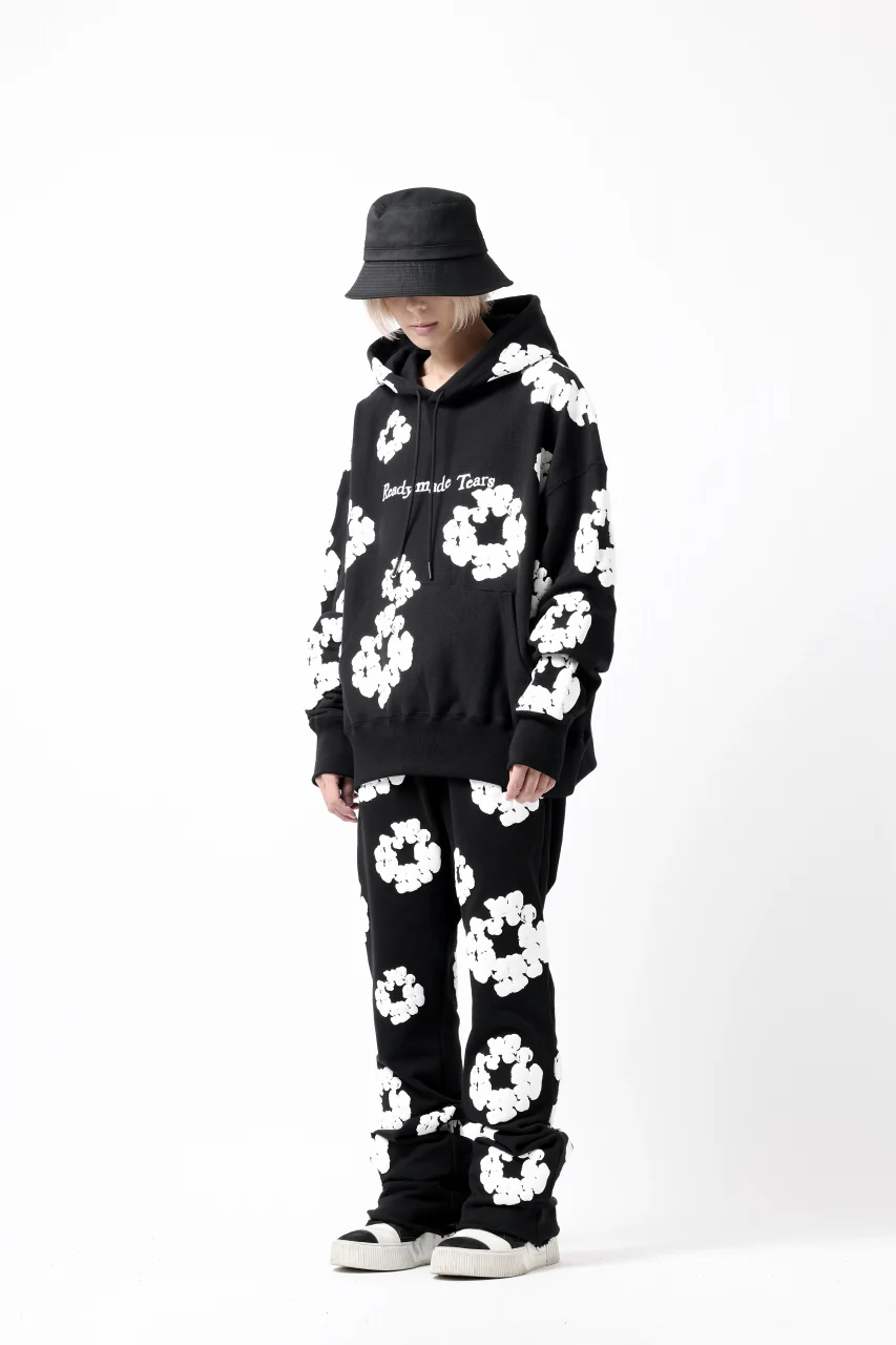 READYMADE x DENIM TEARS COTTON WREATH SWEAT FLARE PANTS (BLACK) - Image 28