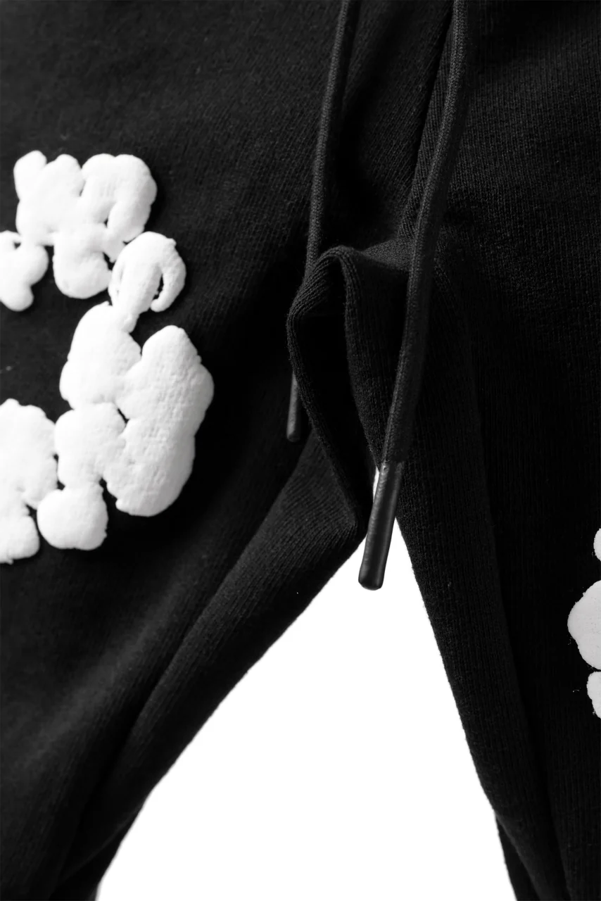 READYMADE x DENIM TEARS COTTON WREATH SWEAT FLARE PANTS (BLACK) - Image 9