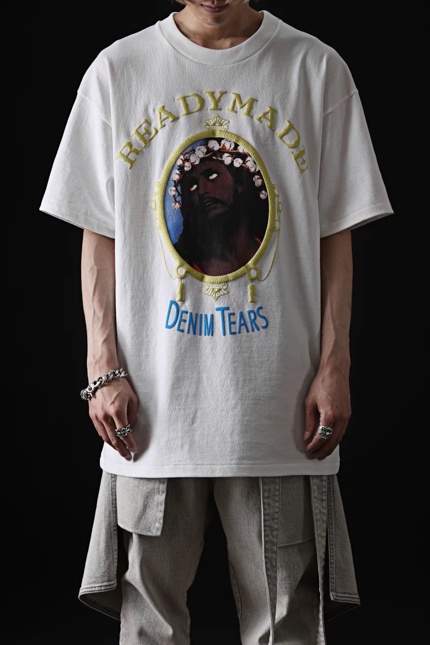 READYMADE x DENIM TEARS COTTON WREATH TEE (WHITE) - Image 2