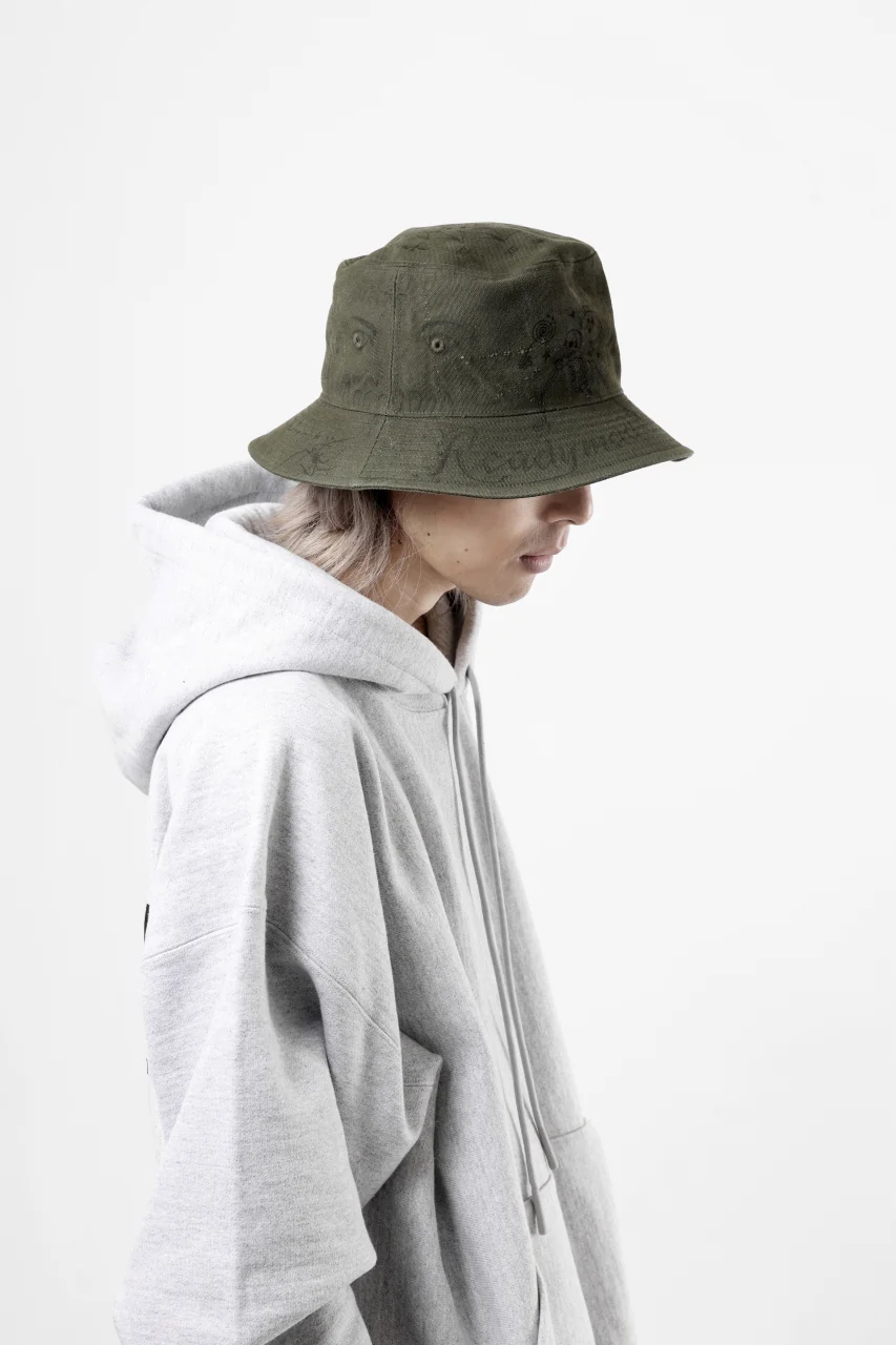 READYMADE x Dr.WOO BUCKET HAT TATOO (KHAKI) - Image 21