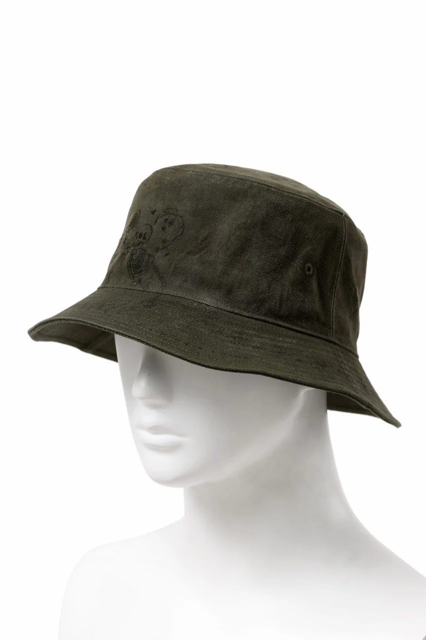 READYMADE x Dr.WOO BUCKET HAT TATOO (KHAKI) - Image 3