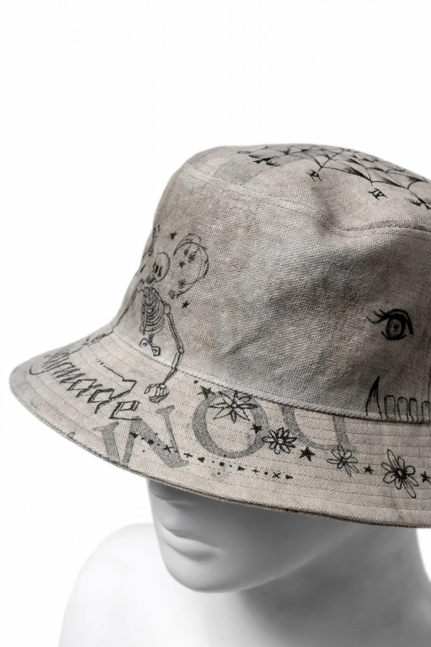 READYMADE x Dr.WOO BUCKET HAT TATOO (WHITE) - Image 7