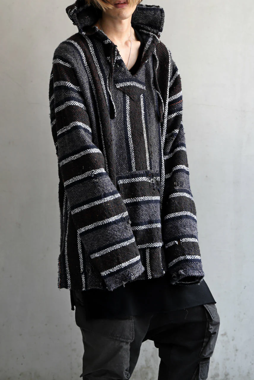 RESURRECTION HANDMADE distressed rag hoodie (MULTI STRIPE) - Image 11