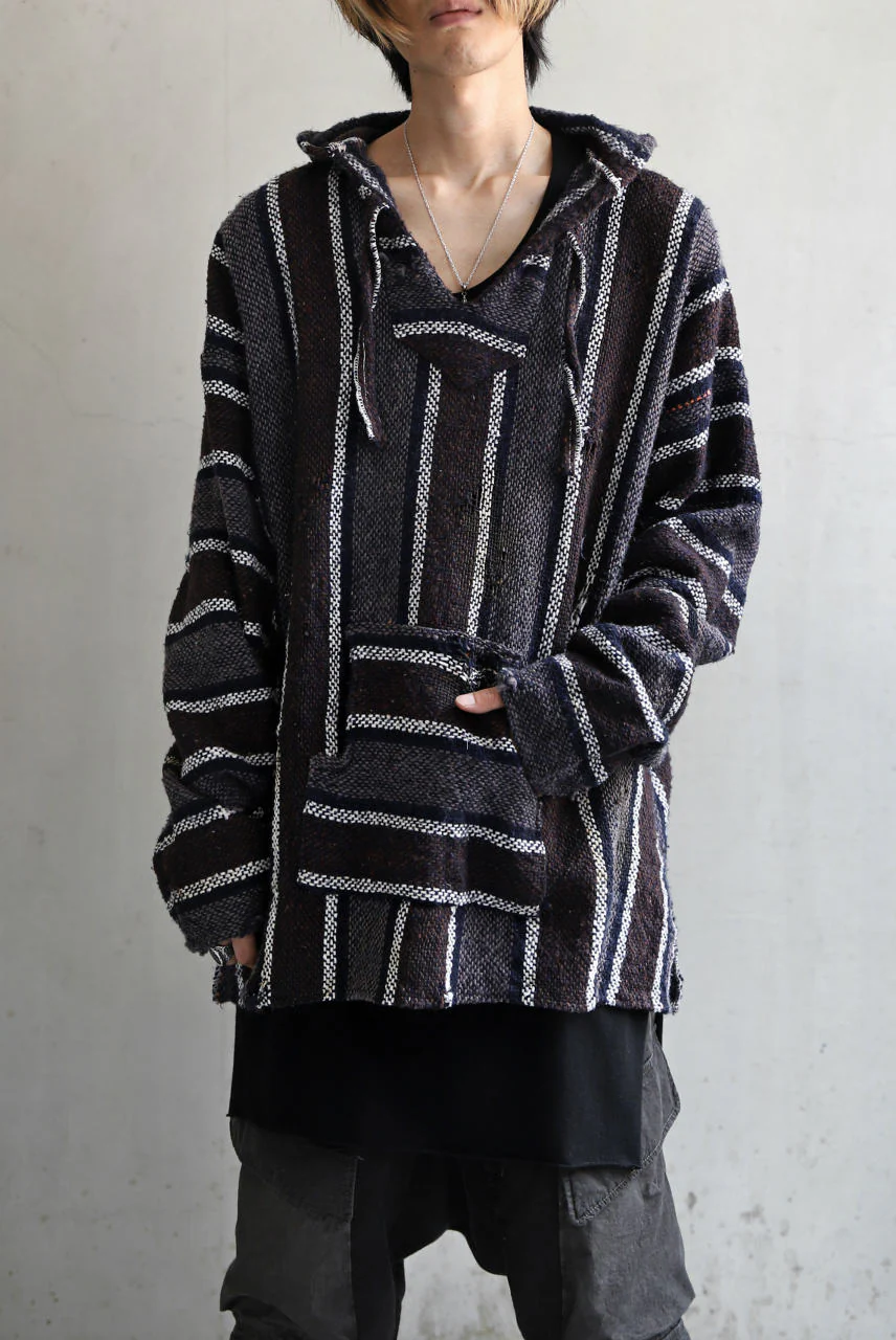 RESURRECTION HANDMADE distressed rag hoodie (MULTI STRIPE) - Image 12
