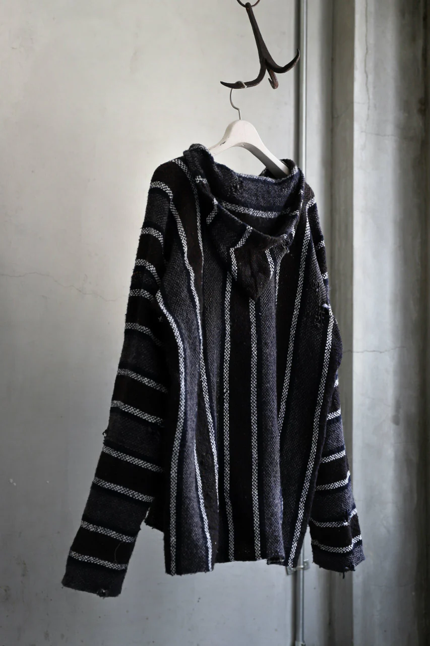 RESURRECTION HANDMADE distressed rag hoodie (MULTI STRIPE) - Image 25