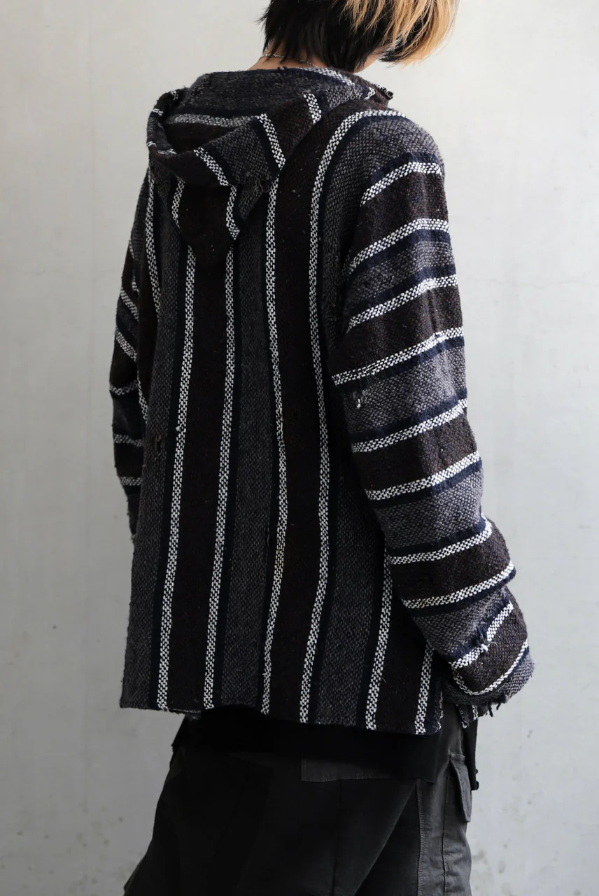 RESURRECTION HANDMADE distressed rag hoodie (MULTI STRIPE) - Image 5