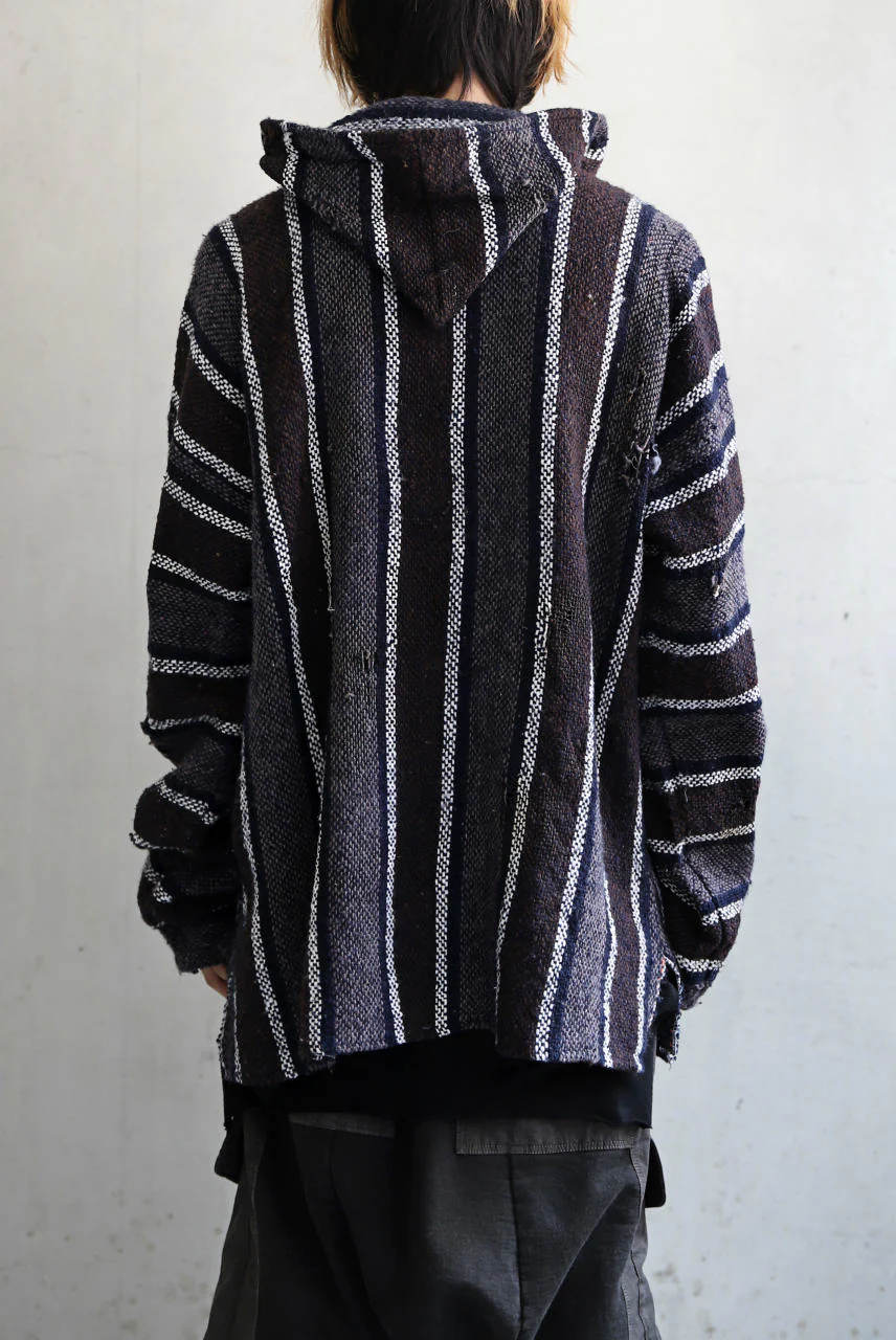RESURRECTION HANDMADE distressed rag hoodie (MULTI STRIPE) - Image 6