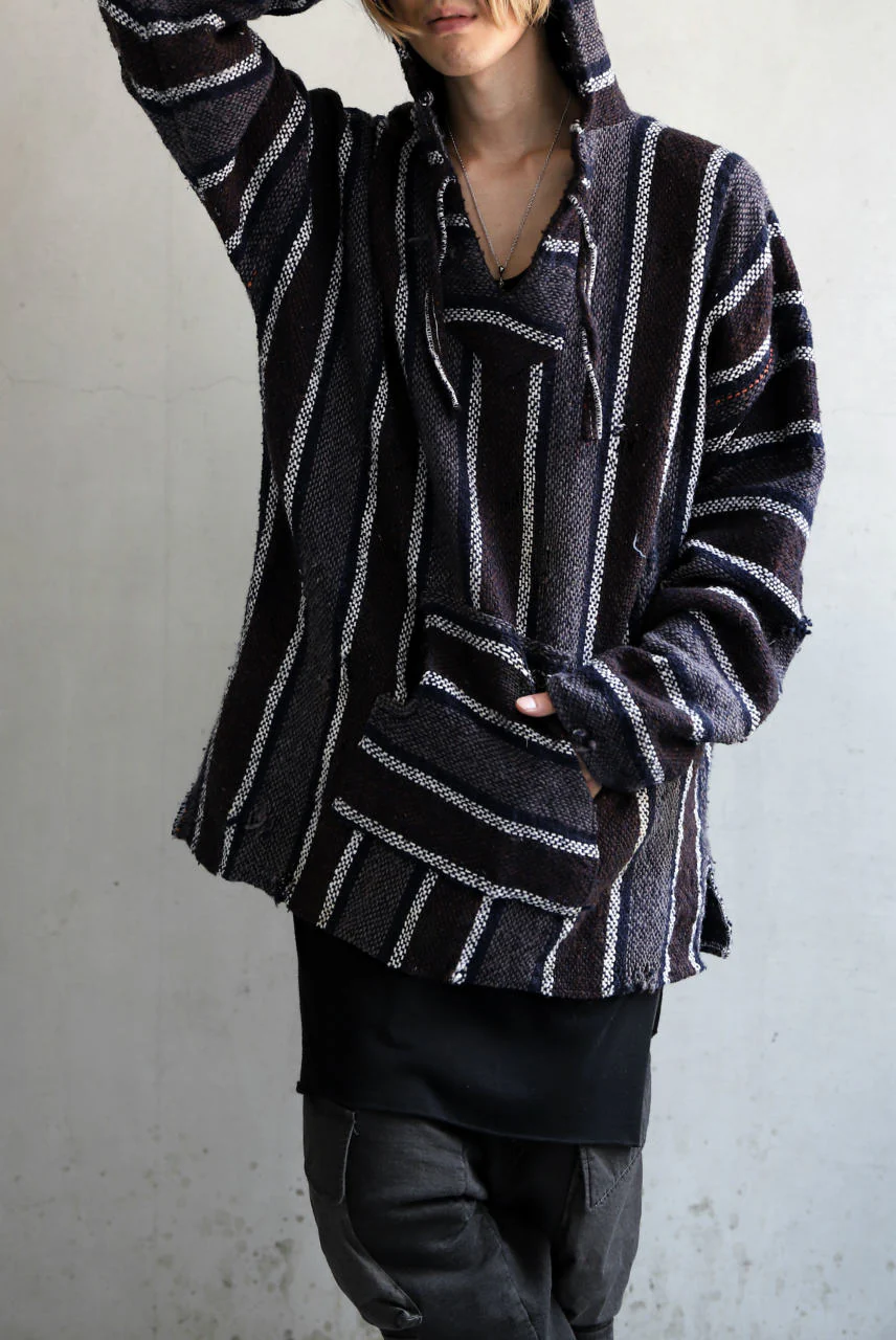 RESURRECTION HANDMADE distressed rag hoodie (MULTI STRIPE) - Image 8