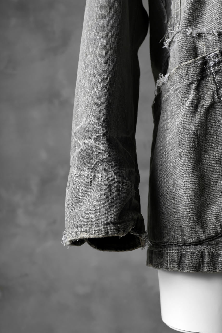 RESURRECTION HANDMADE combination denim coverall jacket (GREY×ARMY) - Image 10