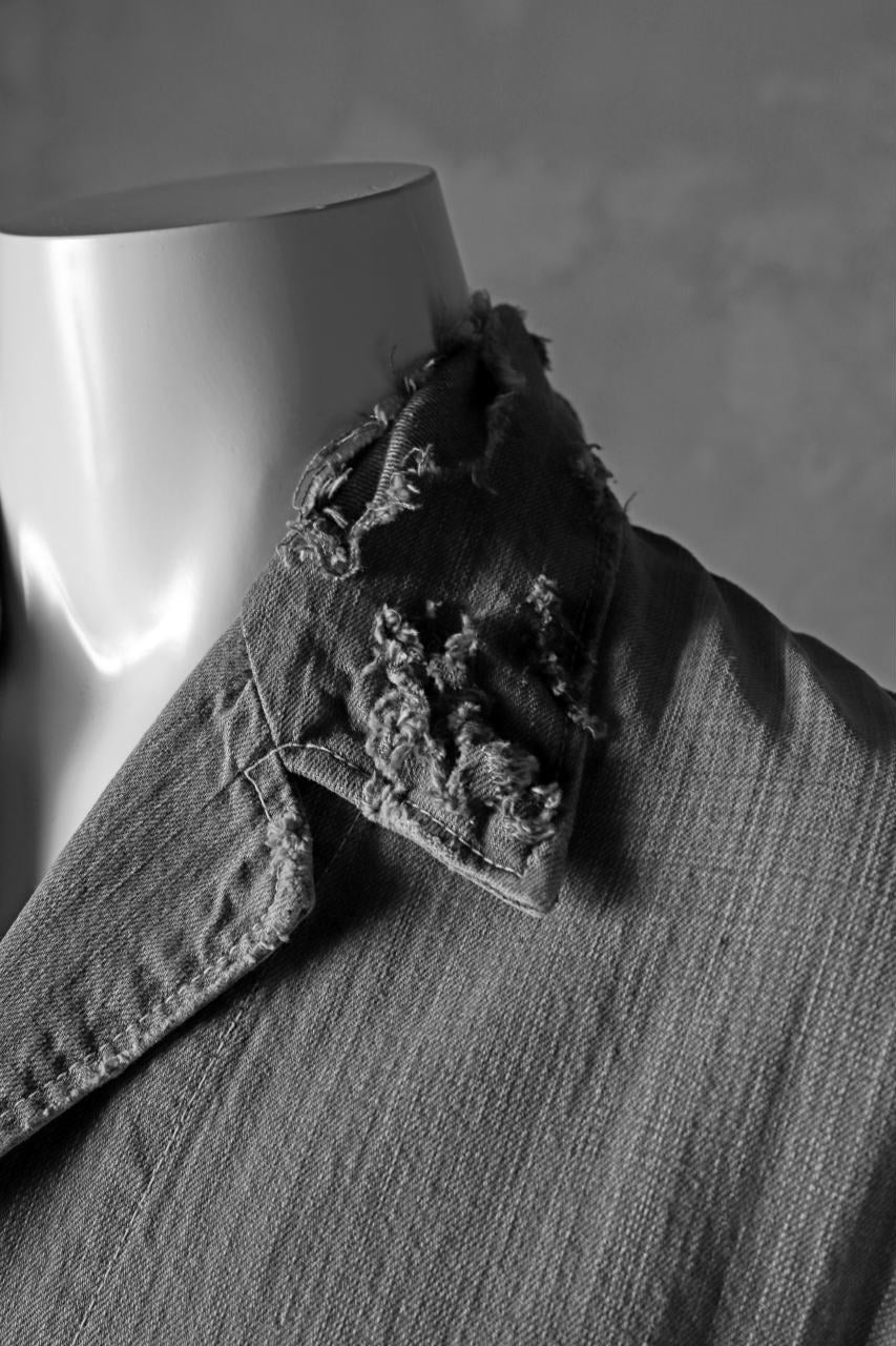 RESURRECTION HANDMADE combination denim coverall jacket (GREY×ARMY) - Image 15