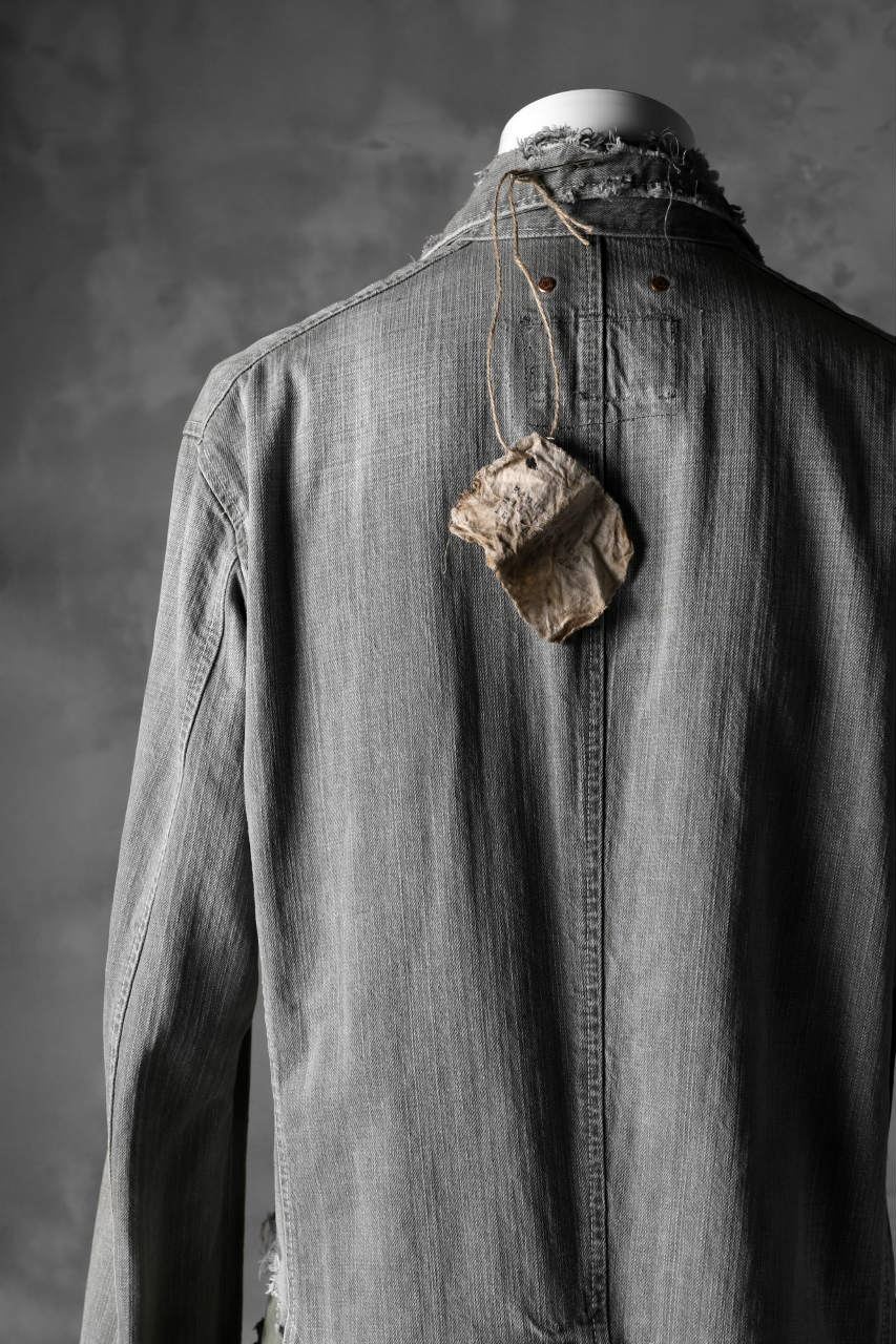RESURRECTION HANDMADE combination denim coverall jacket (GREY×ARMY) - Image 19