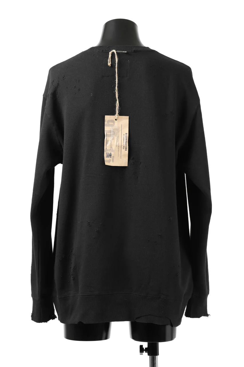 RESURRECTION HANDMADE remake sweat L/S with vintage denim pocket (BLACK#B) - Image 13