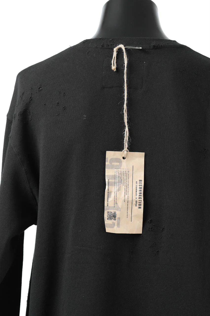 RESURRECTION HANDMADE remake sweat L/S with vintage denim pocket (BLACK#B) - Image 21