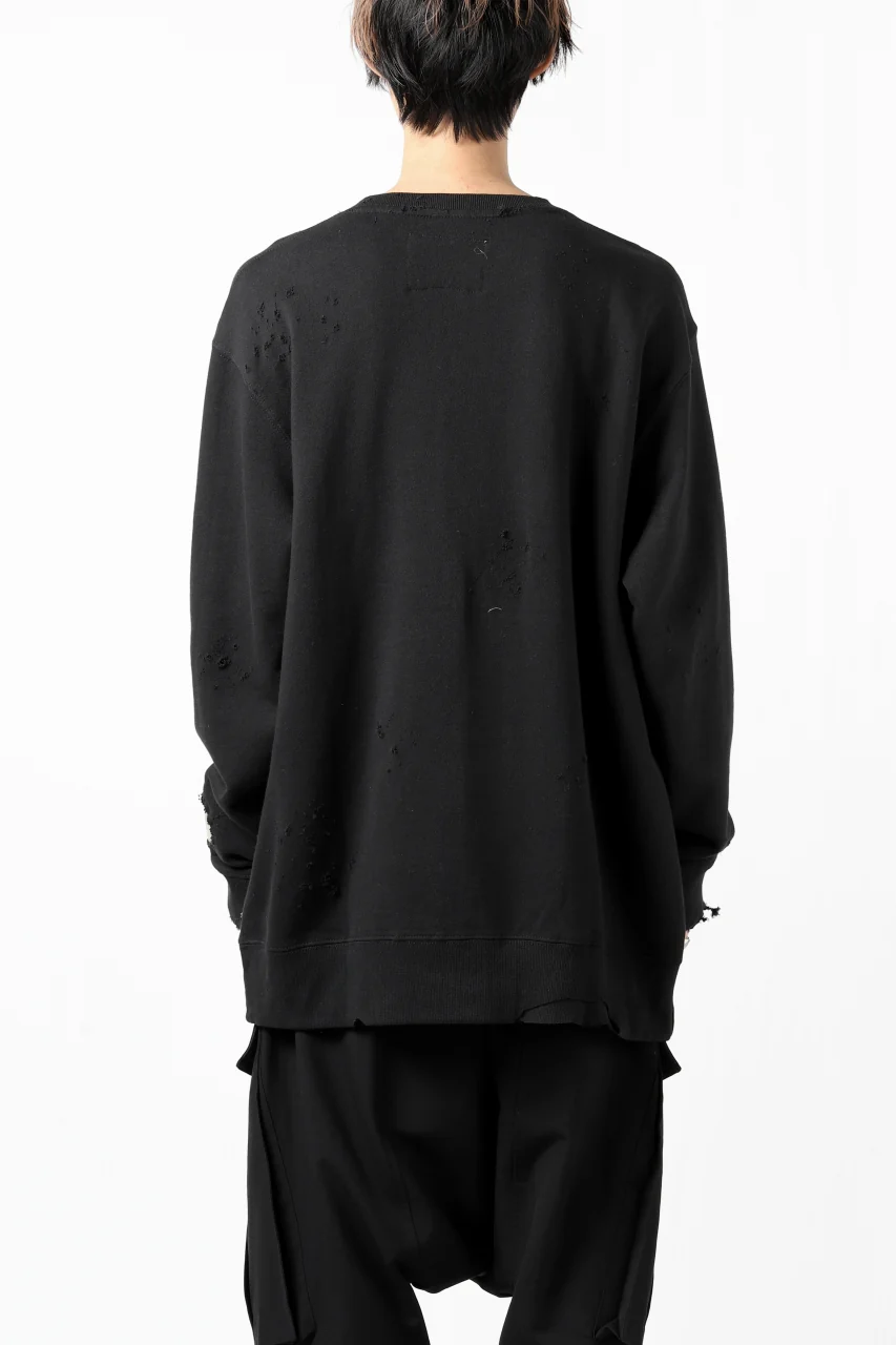 RESURRECTION HANDMADE remake sweat L/S with vintage denim pocket (BLACK#B) - Image 8