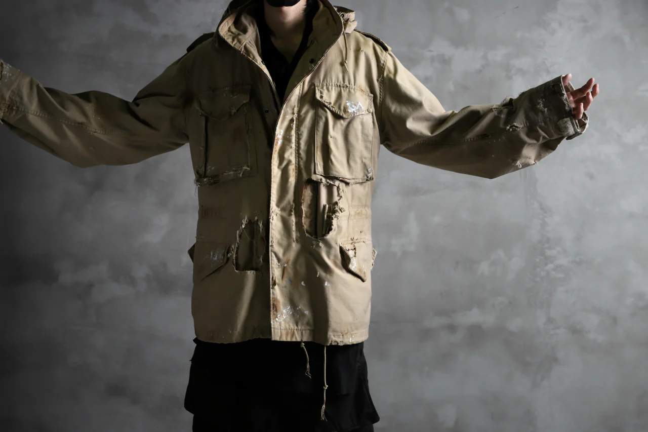 RESURRECTION HANDMADE vintage damage M-65 jacket (DESIRT BEIGE) - Image 33