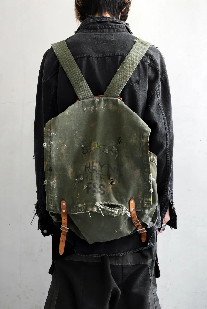 RESURRECTION HANDMADE vintage re-production back pack (KHAKI) - Image 2